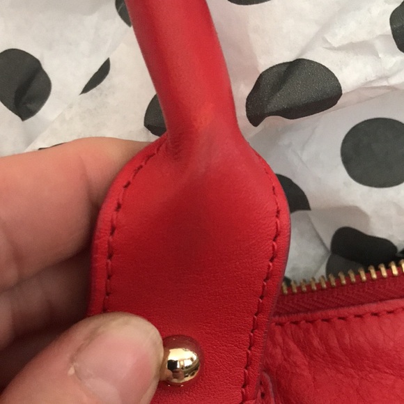 Kate Spade ♠️ flashy BRIGHT cherry red leather satchel! - Picture 6 of 17